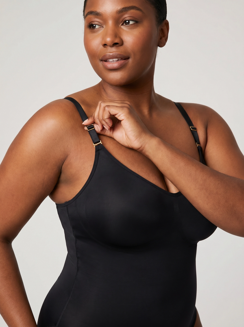 Built-in bra supports all cup sizes.